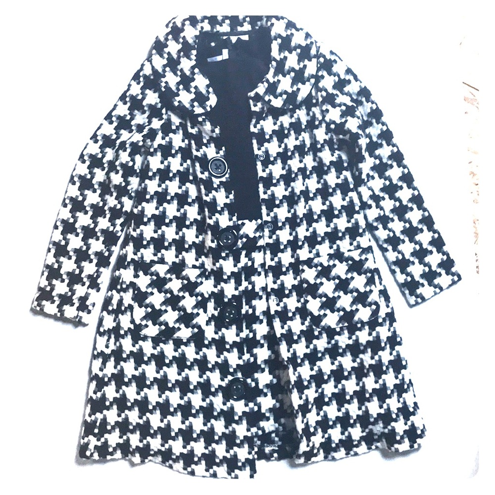 Houndstooth black and white dress & matching coat